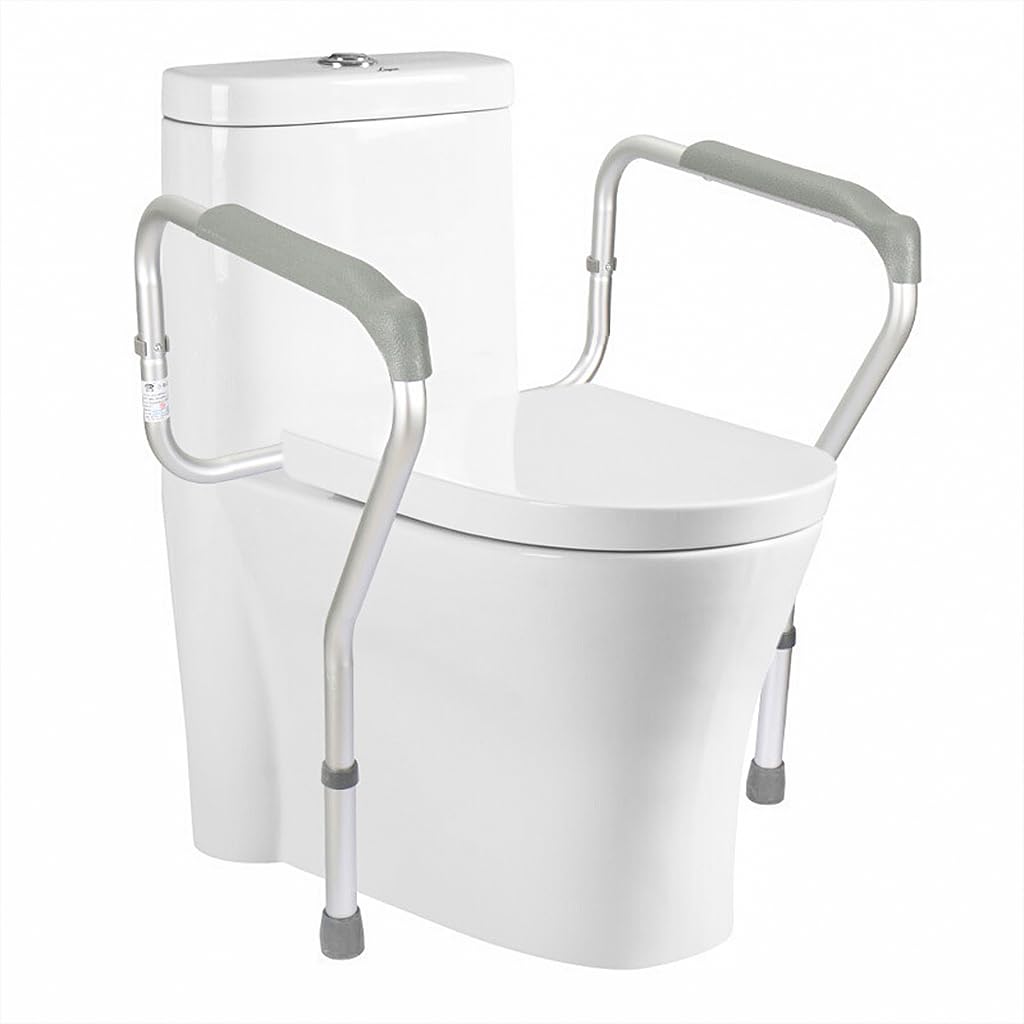 HANNEA Toilet Seat Handrail Adjustable Toilet Handrail Assembly Aluminum Alloy Toilet Grab Bar Anti-slip Stand Up Assist Toilet Grab Bar for Elderly, Pregnant Women Universal Toilet Handrail HANNEA Toilet Seat Handrail Adjustable Toilet Handrail Assembly Aluminum Alloy Toilet Grab Bar Anti-slip Stand Up Assist Toilet Grab Bar for Elderly, Pregnant Women Universal Toilet Handrail